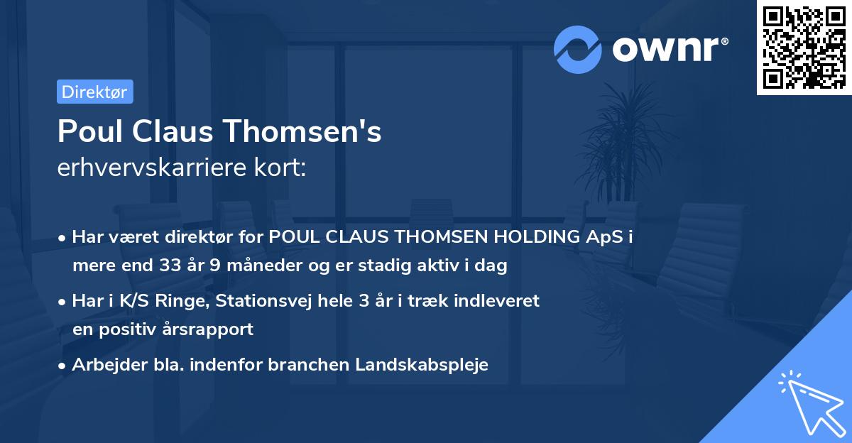 Poul Claus Thomsen's erhvervskarriere kort