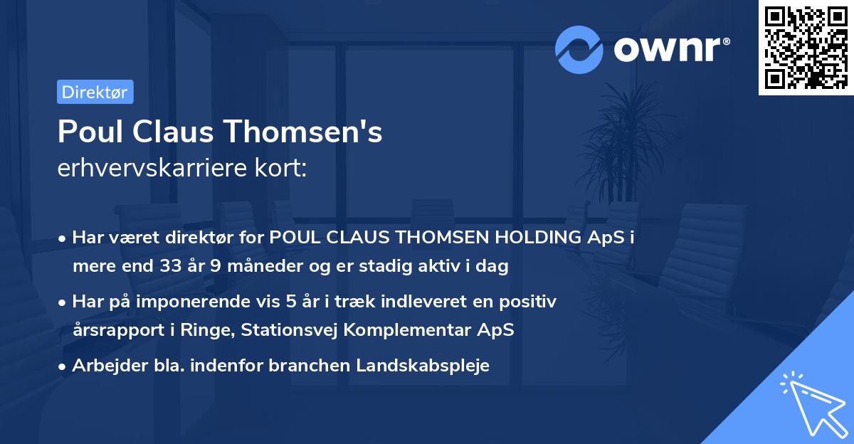 Poul Claus Thomsen's erhvervskarriere kort