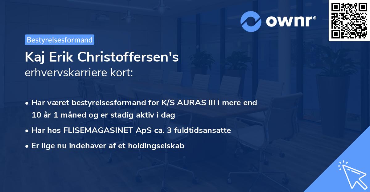 Kaj Erik Christoffersen's erhvervskarriere kort