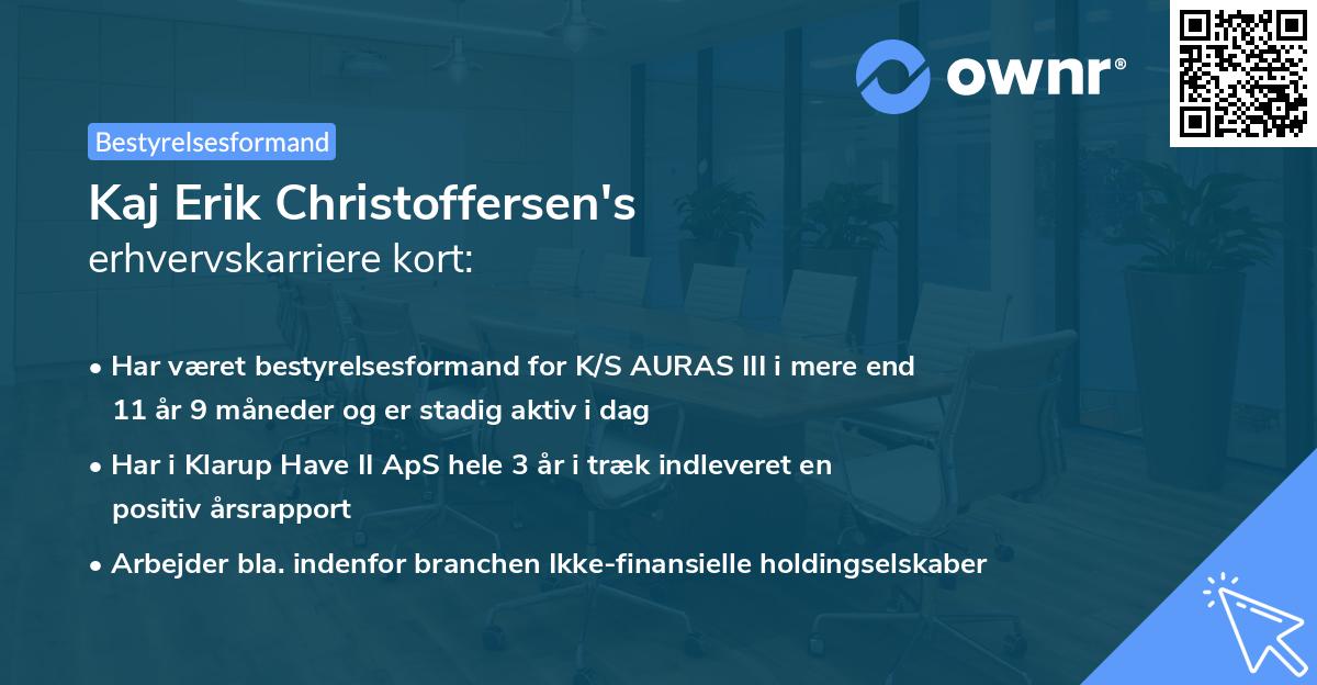 Kaj Erik Christoffersen's erhvervskarriere kort