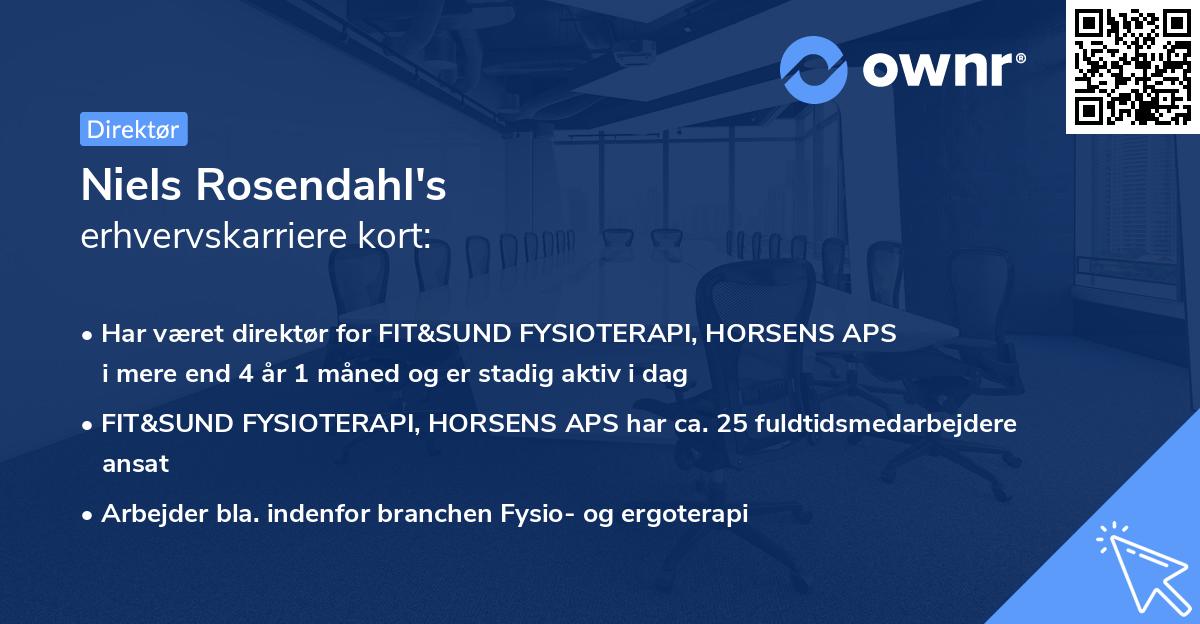 Niels Rosendahl's erhvervskarriere kort