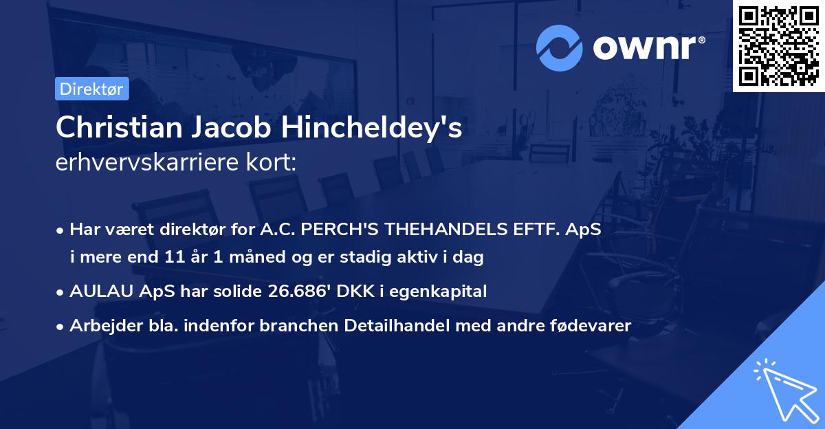 Christian Jacob Hincheldey's erhvervskarriere kort