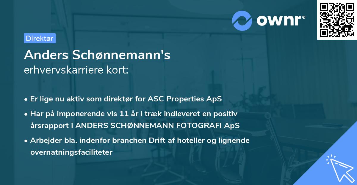 Anders Schønnemann's erhvervskarriere kort