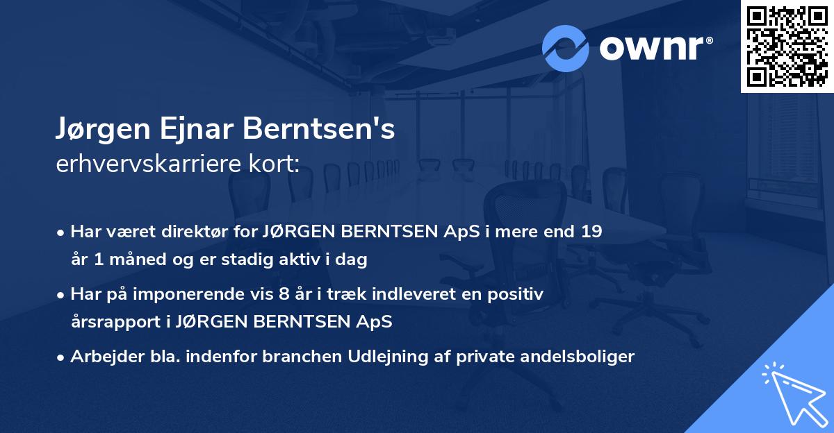 Jørgen Ejnar Berntsen's erhvervskarriere kort