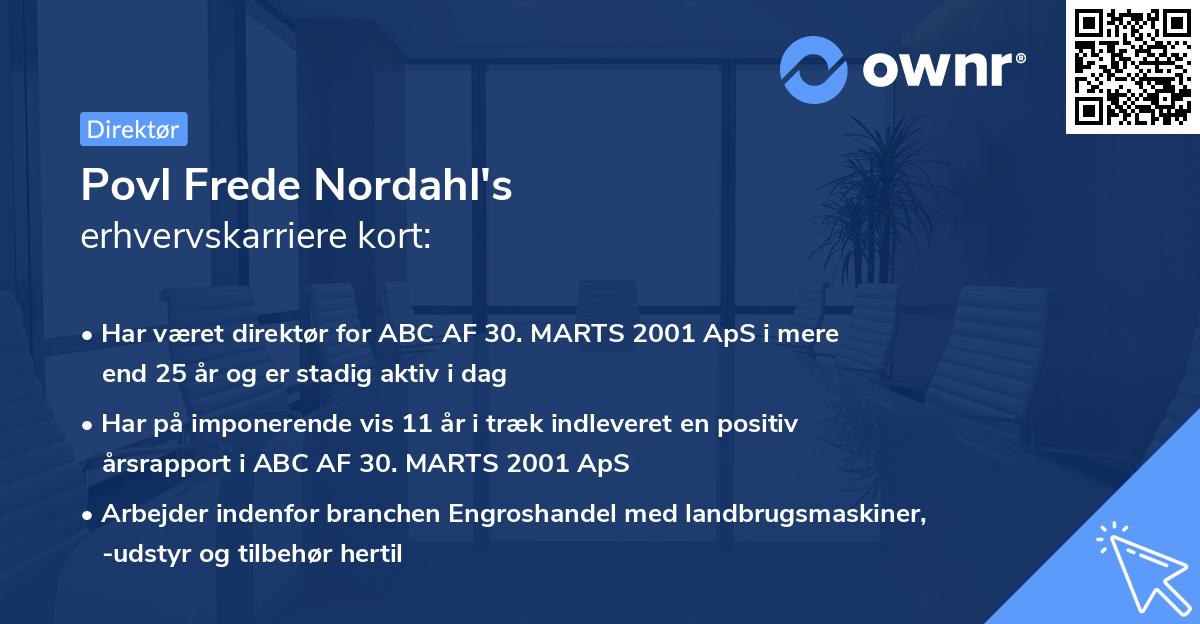 Povl Frede Nordahl's erhvervskarriere kort