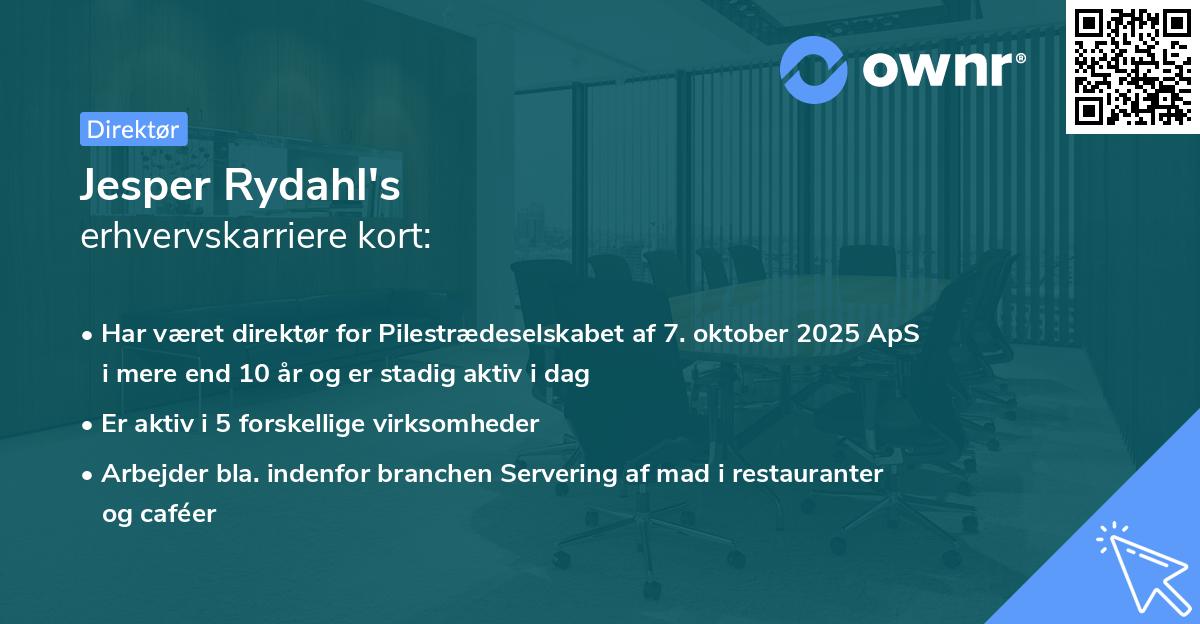 Jesper Rydahl's erhvervskarriere kort