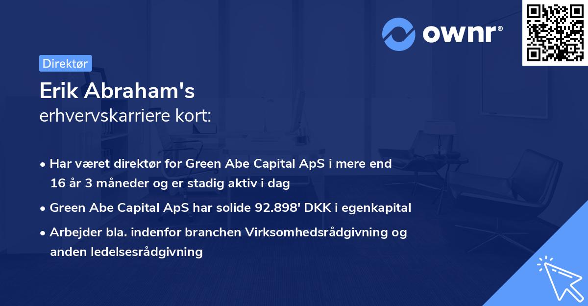 Erik Abraham's erhvervskarriere kort