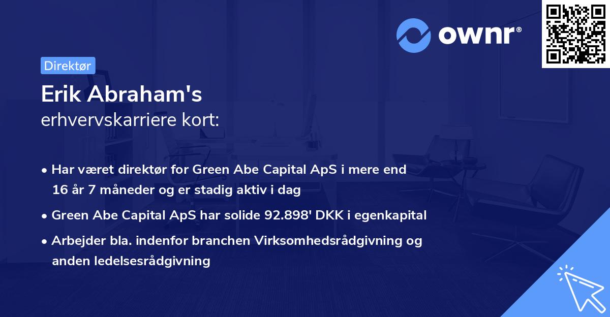 Erik Abraham's erhvervskarriere kort