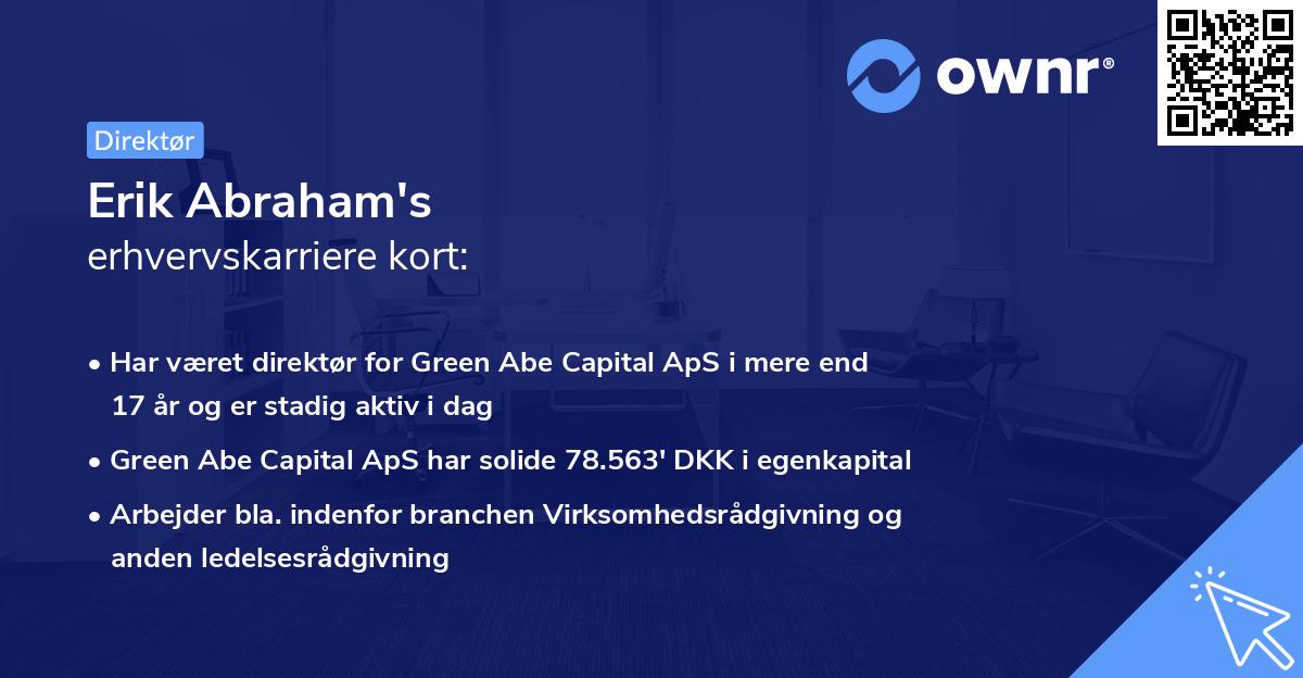 Erik Abraham's erhvervskarriere kort