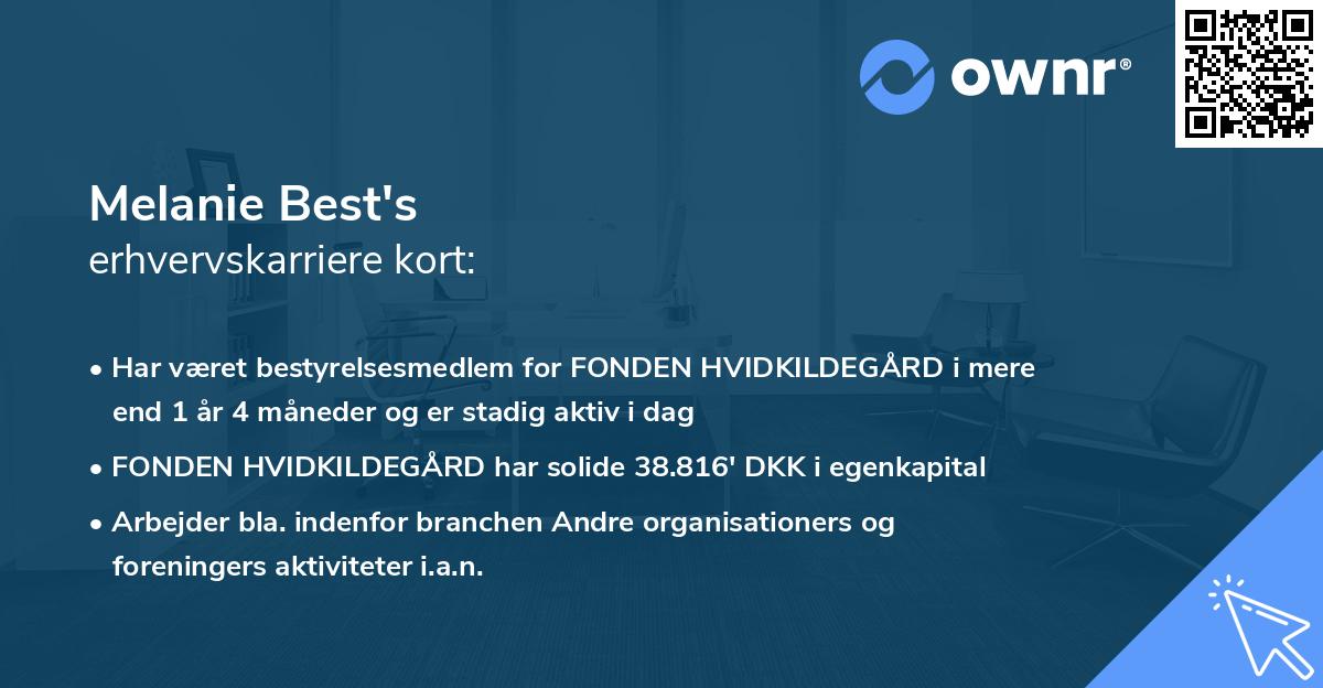 Melanie Best's erhvervskarriere kort