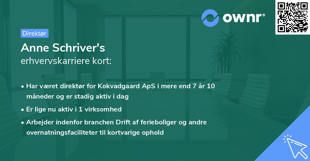 Anne Schriver's erhvervskarriere kort
