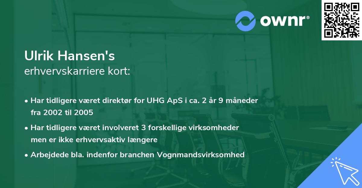 Ulrik Hansen's erhvervskarriere kort