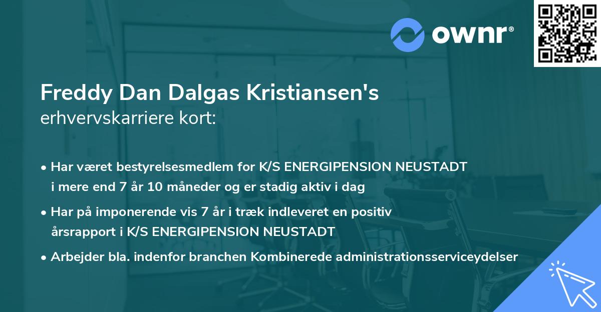 Freddy Dan Dalgas Kristiansen's erhvervskarriere kort