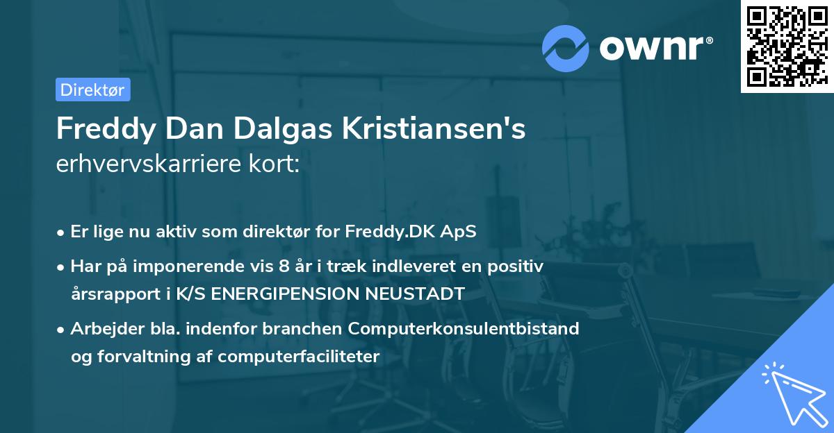 Freddy Dan Dalgas Kristiansen's erhvervskarriere kort