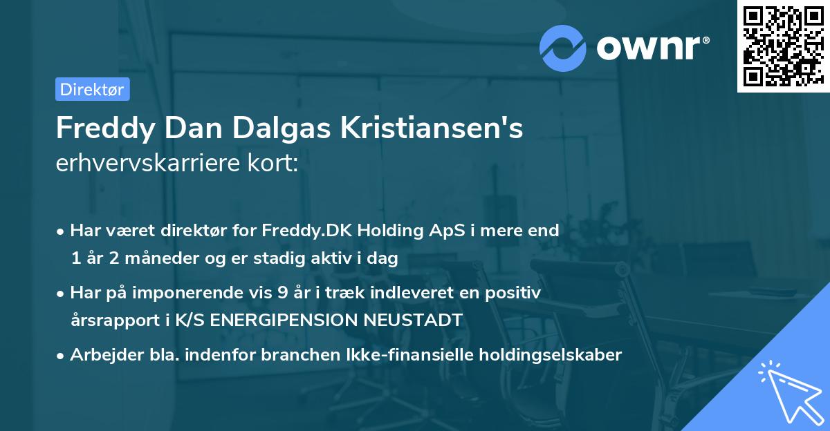 Freddy Dan Dalgas Kristiansen's erhvervskarriere kort