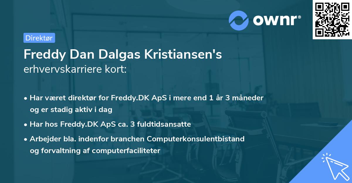 Freddy Dan Dalgas Kristiansen's erhvervskarriere kort
