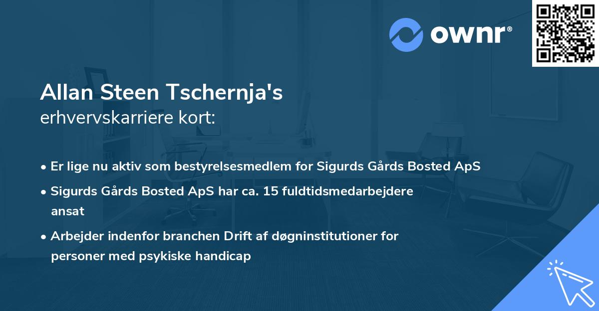 Allan Steen Tschernja's erhvervskarriere kort