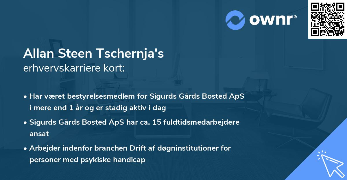 Allan Steen Tschernja's erhvervskarriere kort