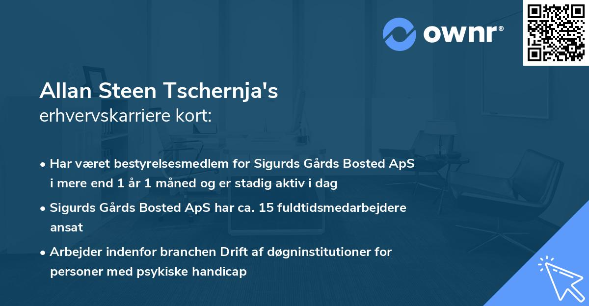 Allan Steen Tschernja's erhvervskarriere kort
