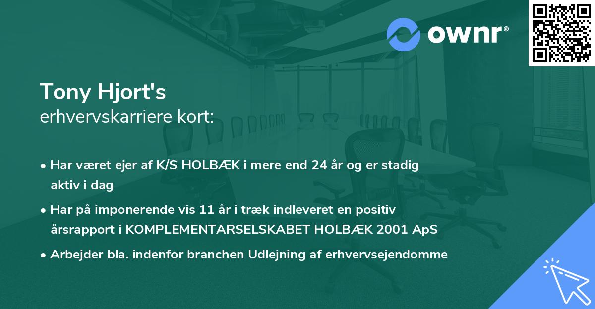 Tony Hjort's erhvervskarriere kort