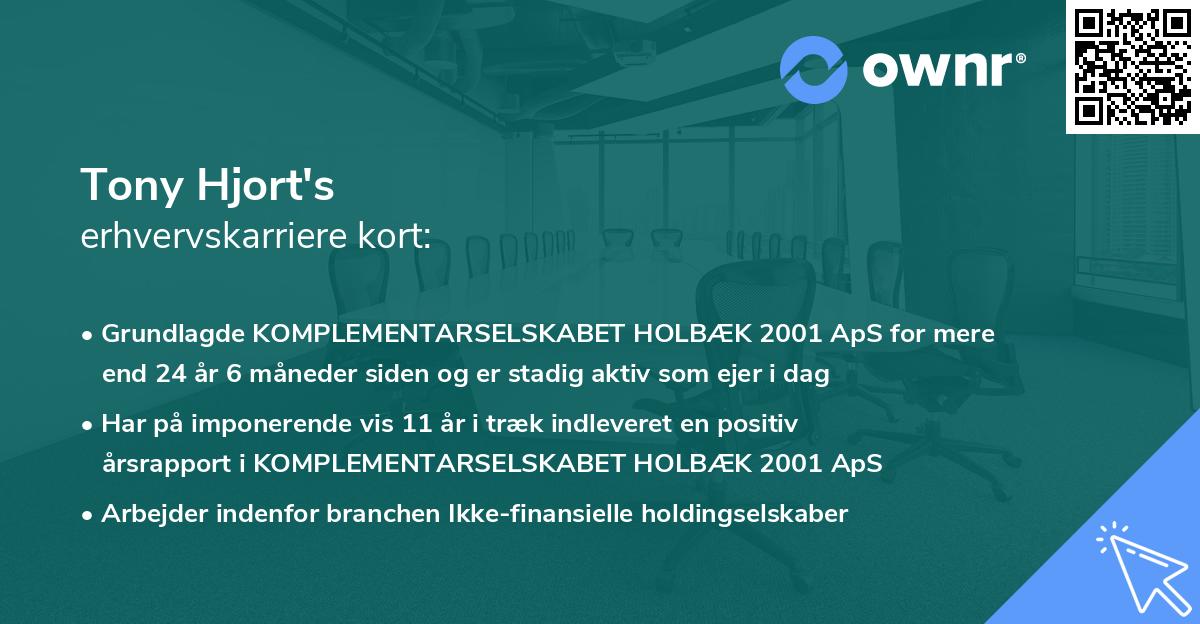 Tony Hjort's erhvervskarriere kort