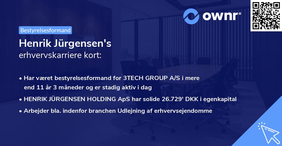Henrik Jürgensen's erhvervskarriere kort