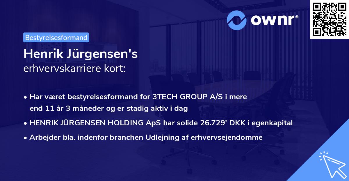 Henrik Jürgensen's erhvervskarriere kort