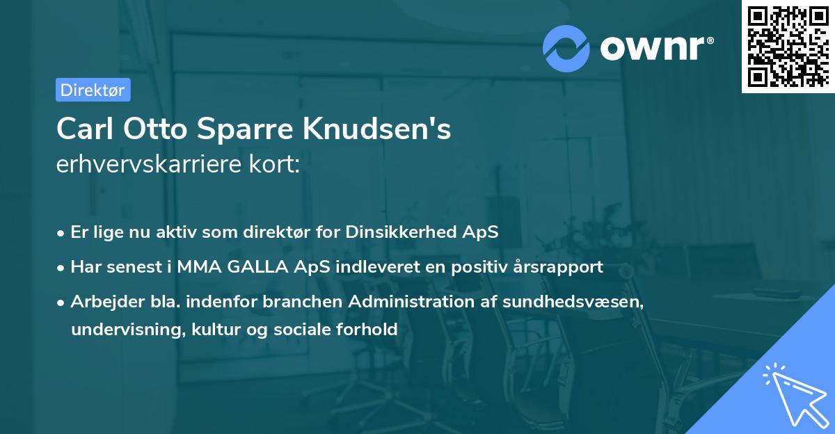 Carl Otto Sparre Knudsen's erhvervskarriere kort