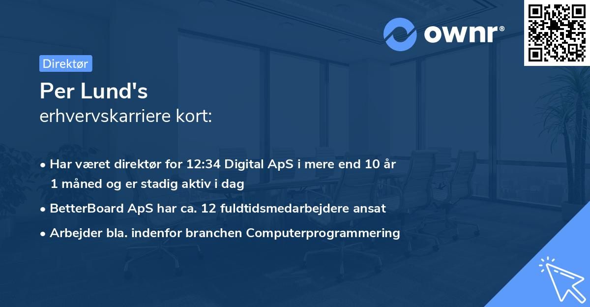 Per Lund's erhvervskarriere kort