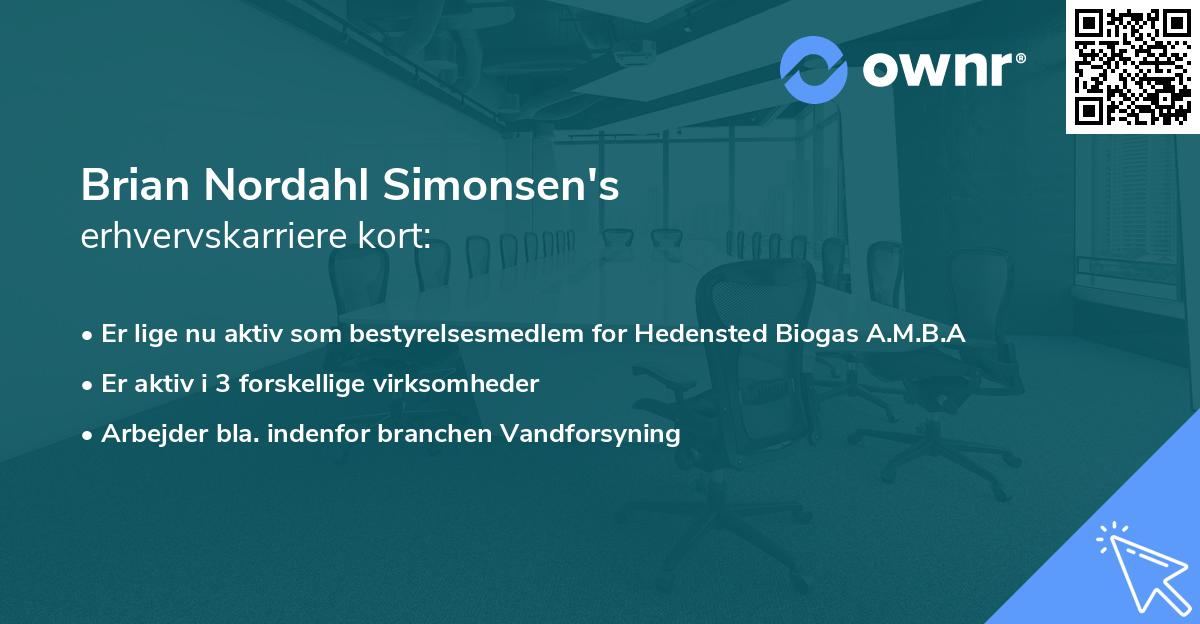 Brian Nordahl Simonsen's erhvervskarriere kort