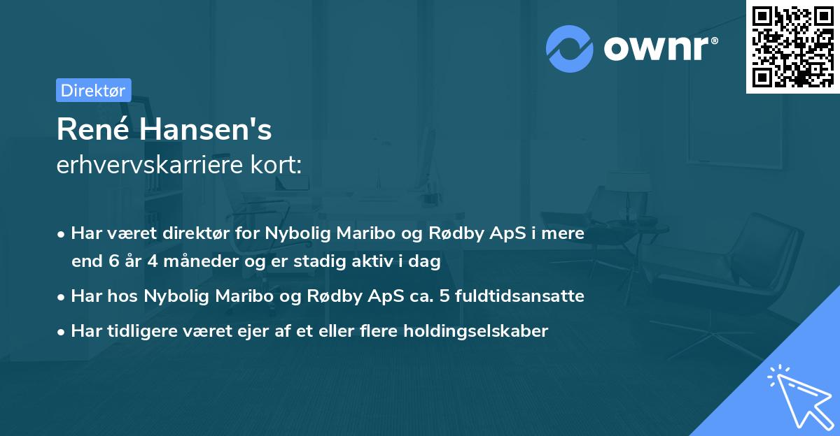 René Hansen's erhvervskarriere kort