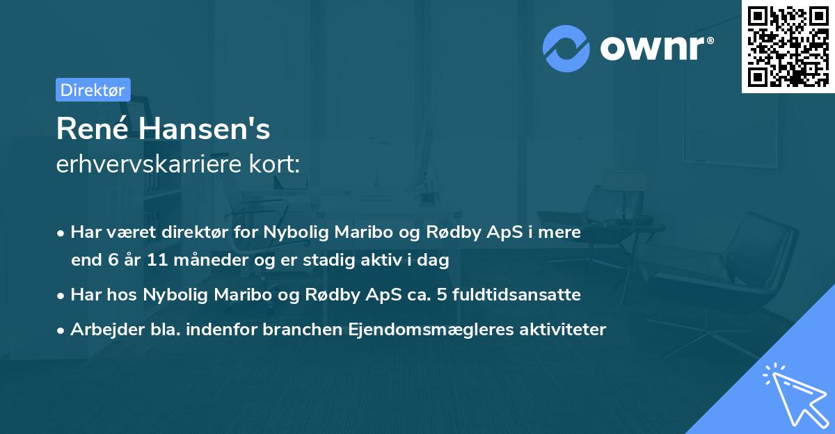 René Hansen's erhvervskarriere kort