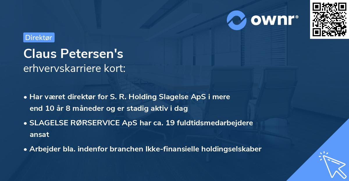 Claus Petersen's erhvervskarriere kort