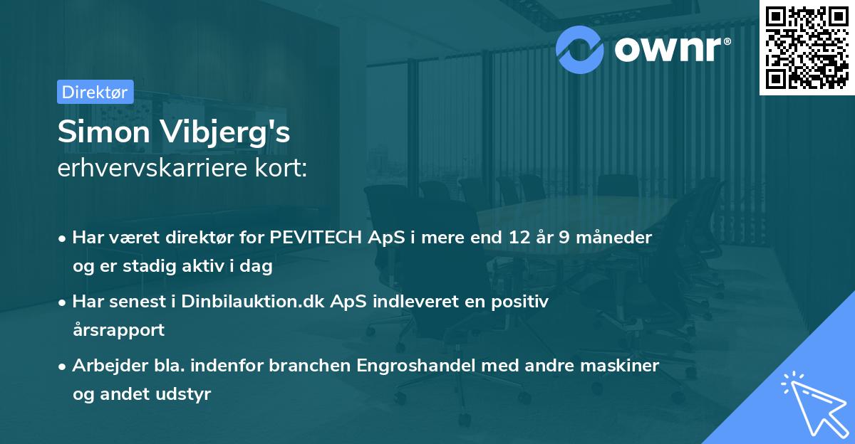 Simon Vibjerg's erhvervskarriere kort