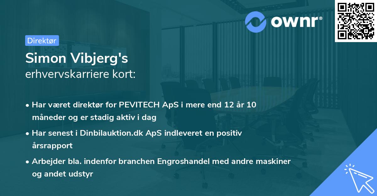 Simon Vibjerg's erhvervskarriere kort
