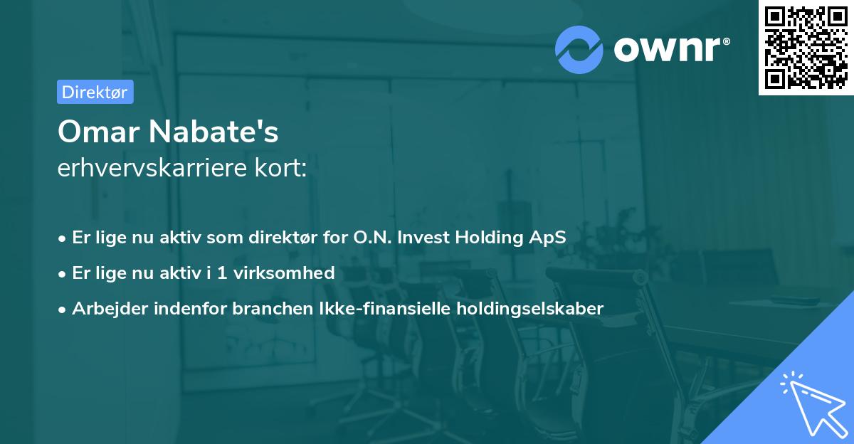 Omar Nabate's erhvervskarriere kort