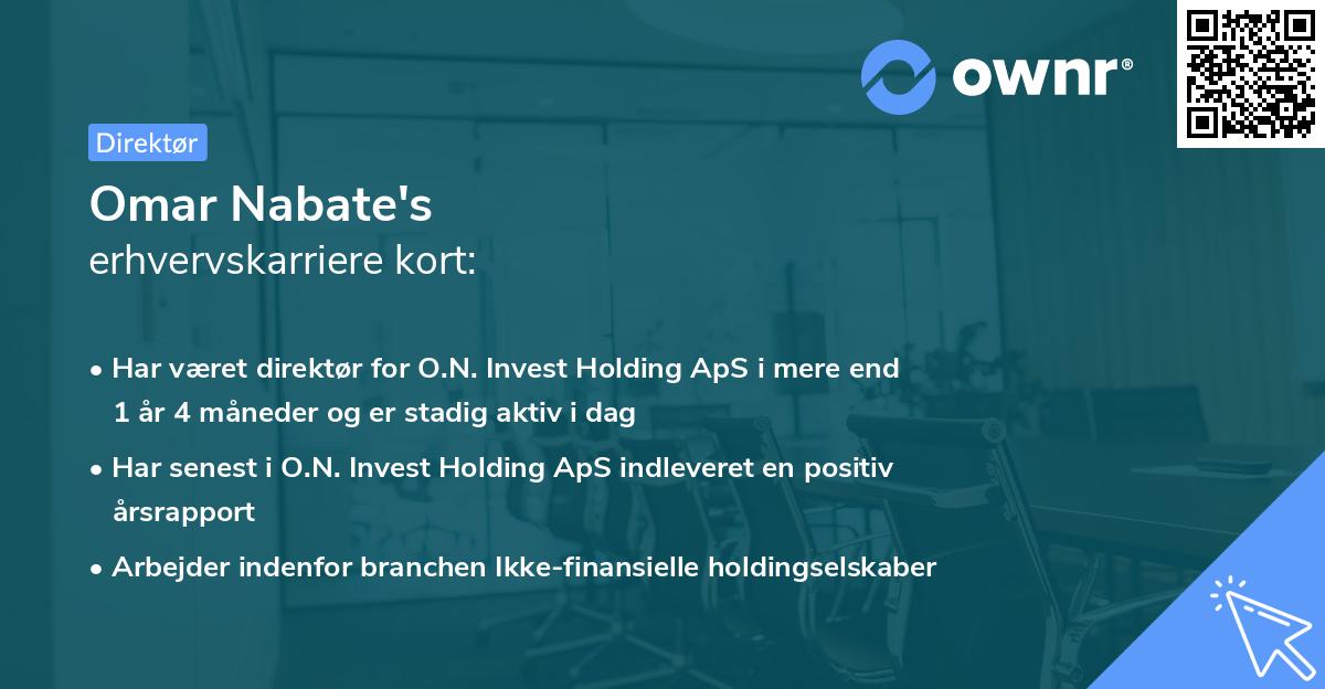 Omar Nabate's erhvervskarriere kort
