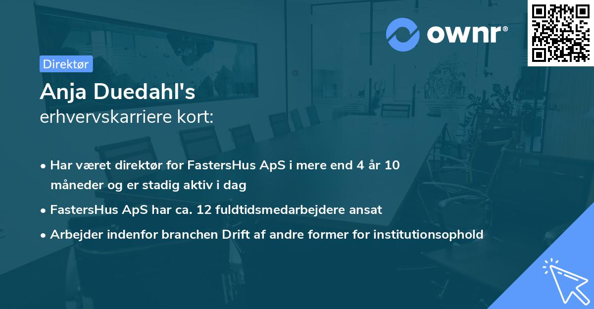 Anja Duedahl's erhvervskarriere kort