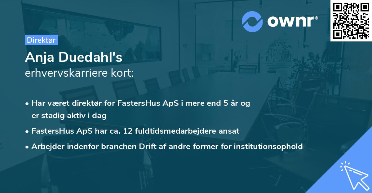 Anja Duedahl's erhvervskarriere kort