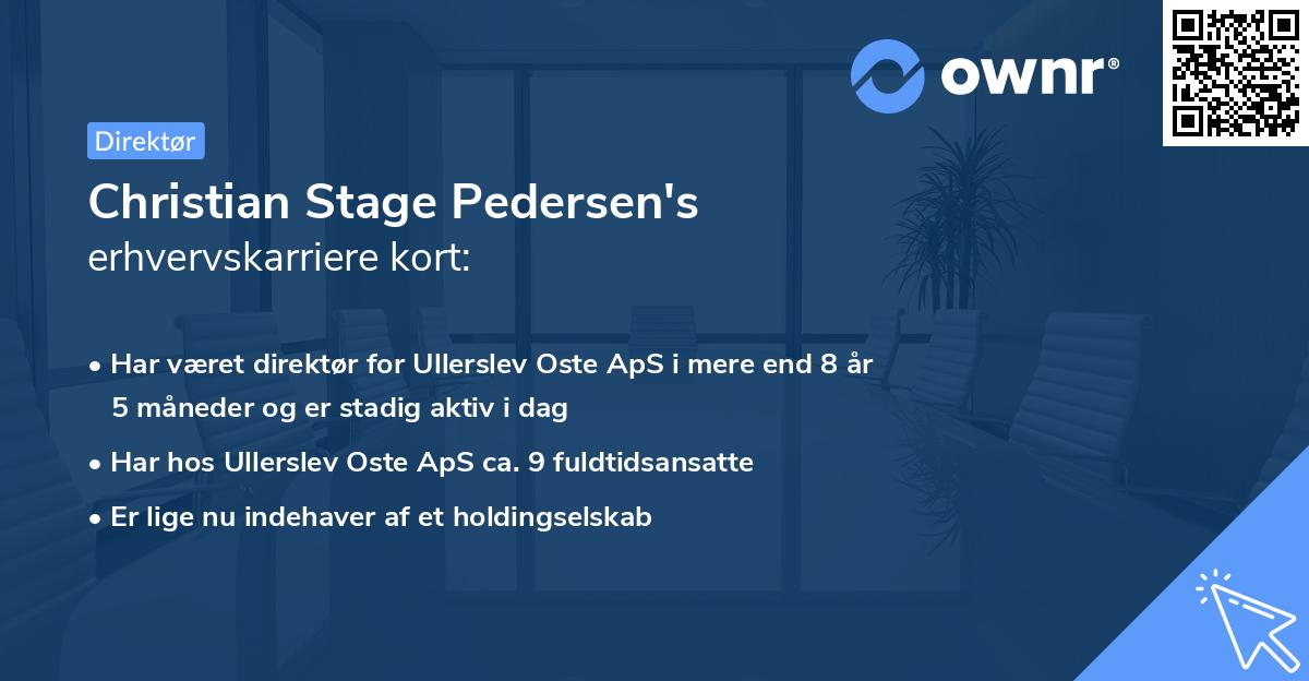 Christian Stage Pedersen's erhvervskarriere kort