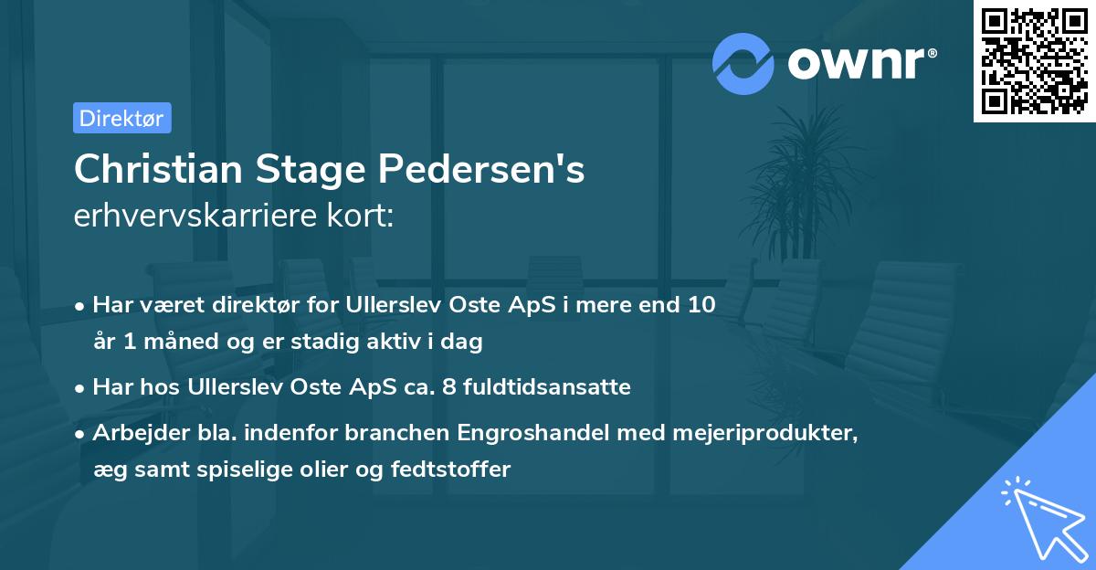 Christian Stage Pedersen's erhvervskarriere kort