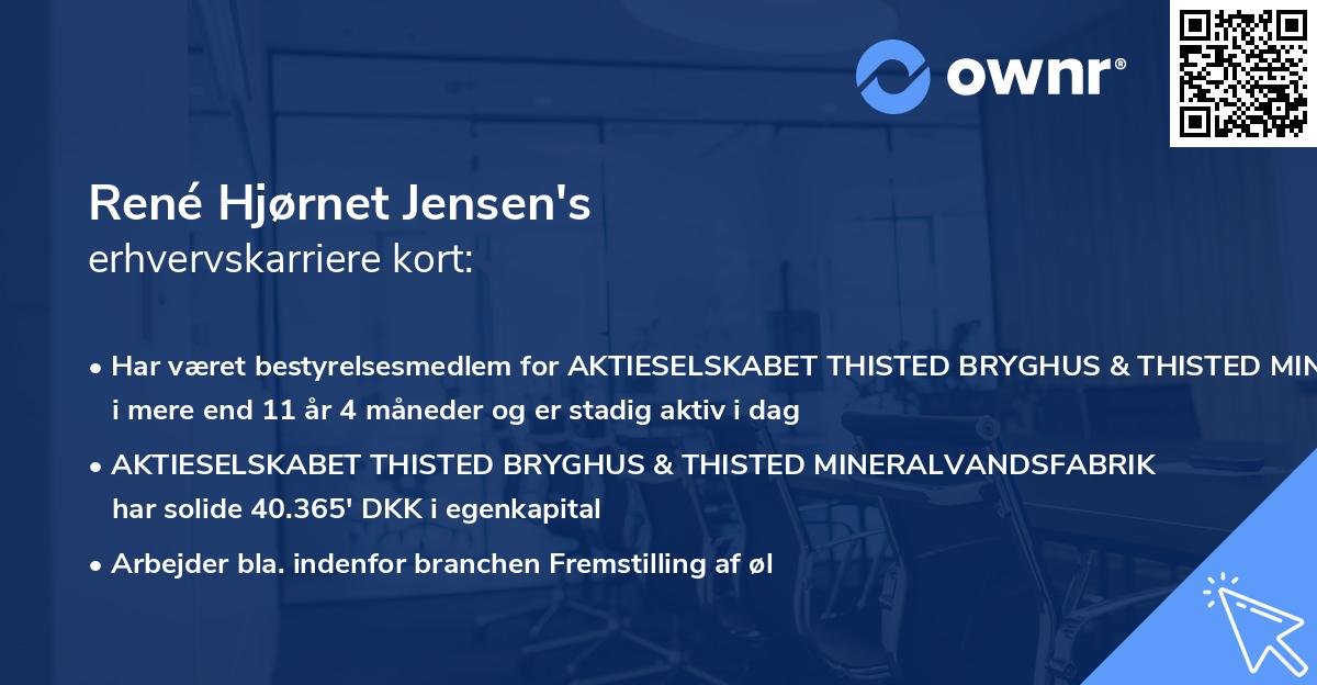 René Hjørnet Jensen's erhvervskarriere kort