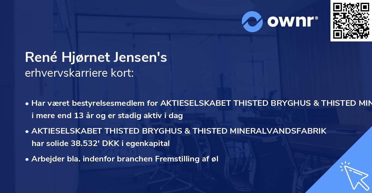 René Hjørnet Jensen's erhvervskarriere kort