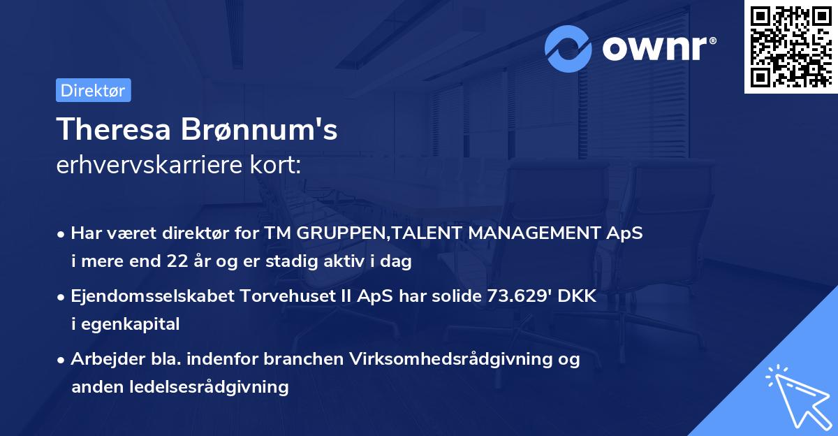 Theresa Brønnum's erhvervskarriere kort