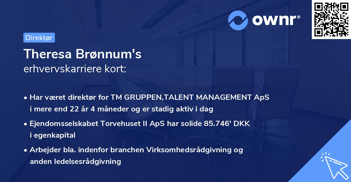 Theresa Brønnum's erhvervskarriere kort