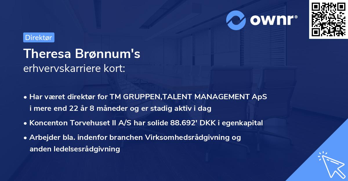 Theresa Brønnum's erhvervskarriere kort