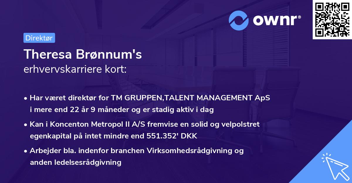 Theresa Brønnum's erhvervskarriere kort
