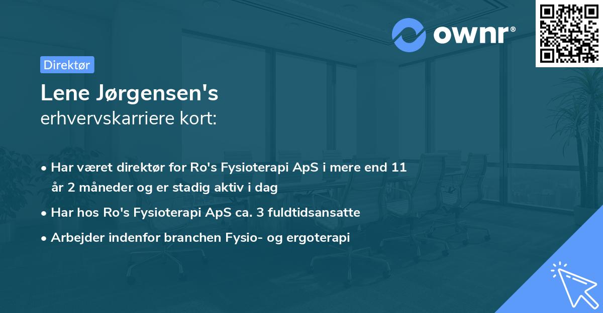 Lene Jørgensen's erhvervskarriere kort
