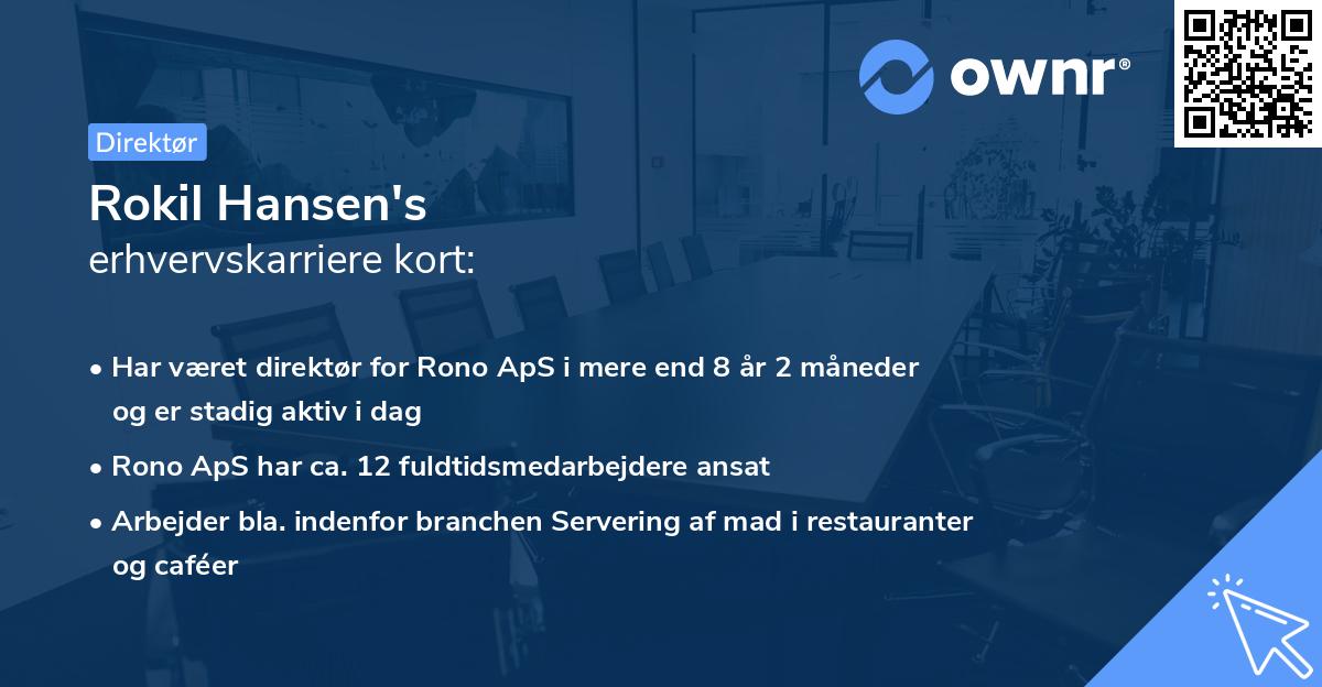 Rokil Hansen's erhvervskarriere kort