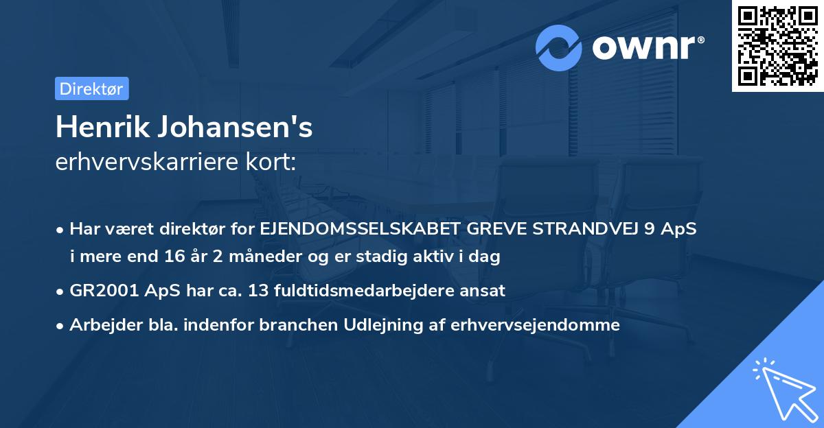 Henrik Johansen's erhvervskarriere kort